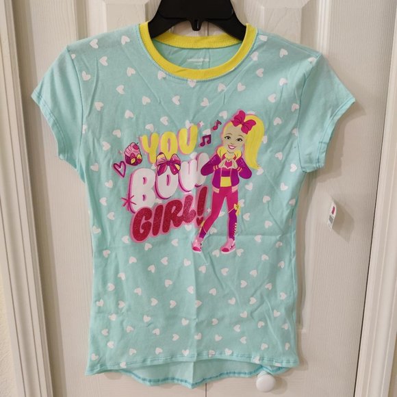 Jojo Siwa You Bow Girl Nickelodeon Girl Cotton Short Sleeve TShirt Size 14 NWT - Picture 1 of 2